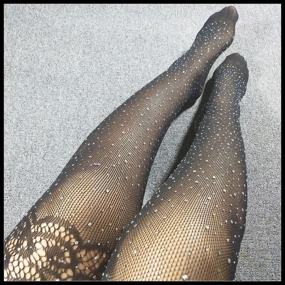 ❤️NEW Sexy Bling Fishnet Over Knee Stockings #D16 - Picture 7 of 8